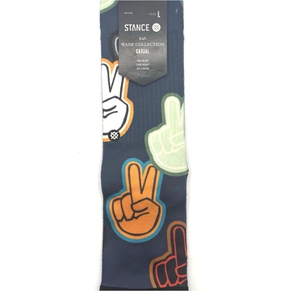 Stance Kids Wade Collection‎ Peace Sign Casual Crew Sock